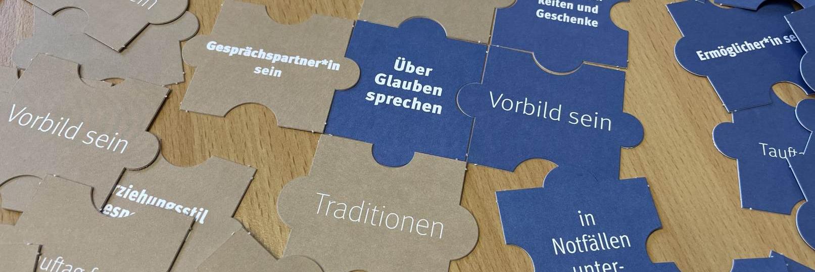 Puzzle aus der Sinnsuchertüte für Taufpat_innen und Taufeltern