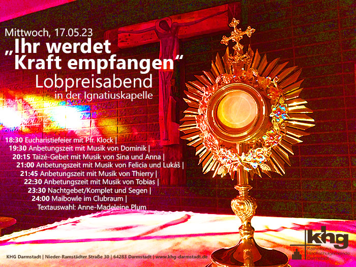 2023-05-17 Plakat Lobpreisabend (c) KHG Darmstadt