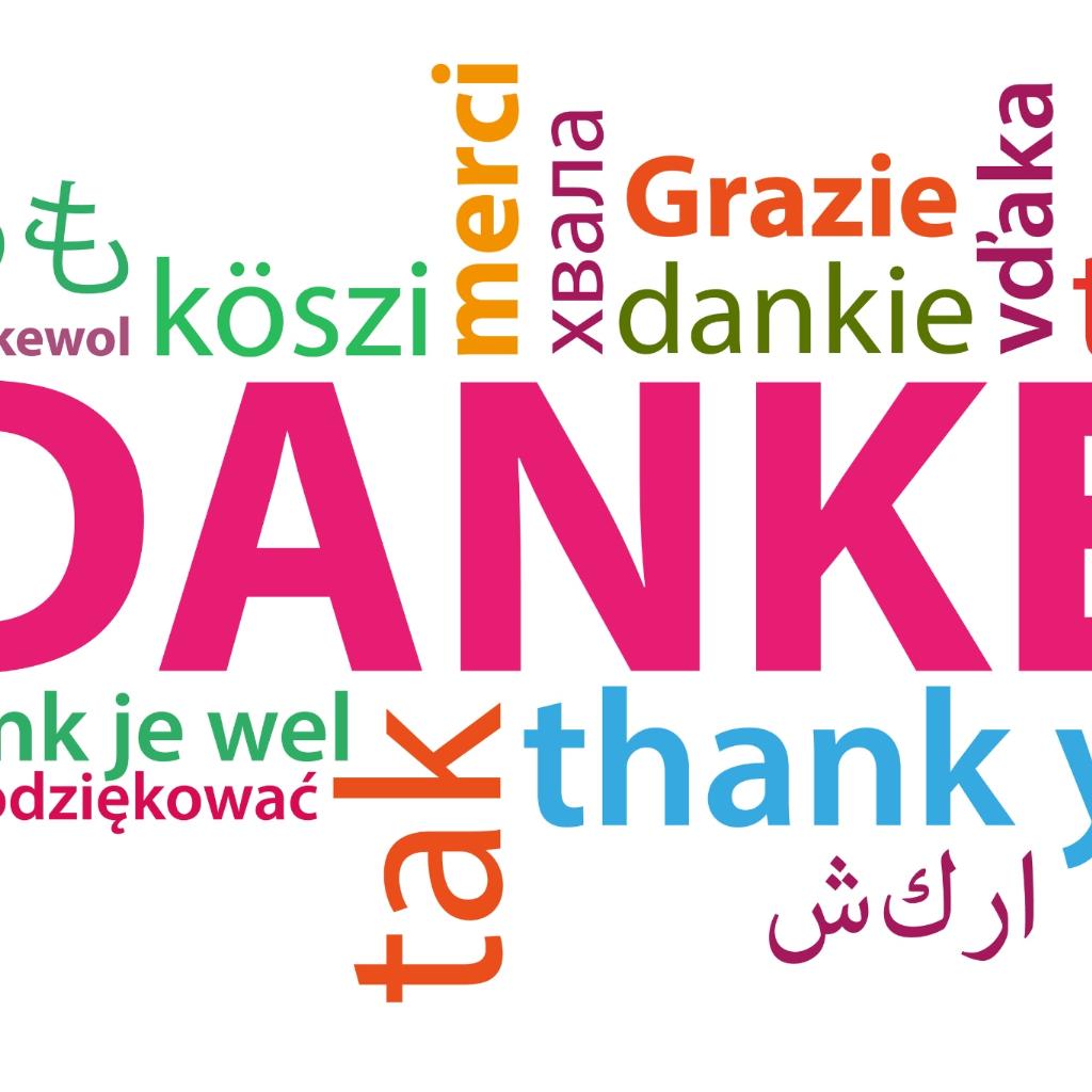 Wortwolke Danke in verschiedenen Sprachen c=Daniel Berkmann