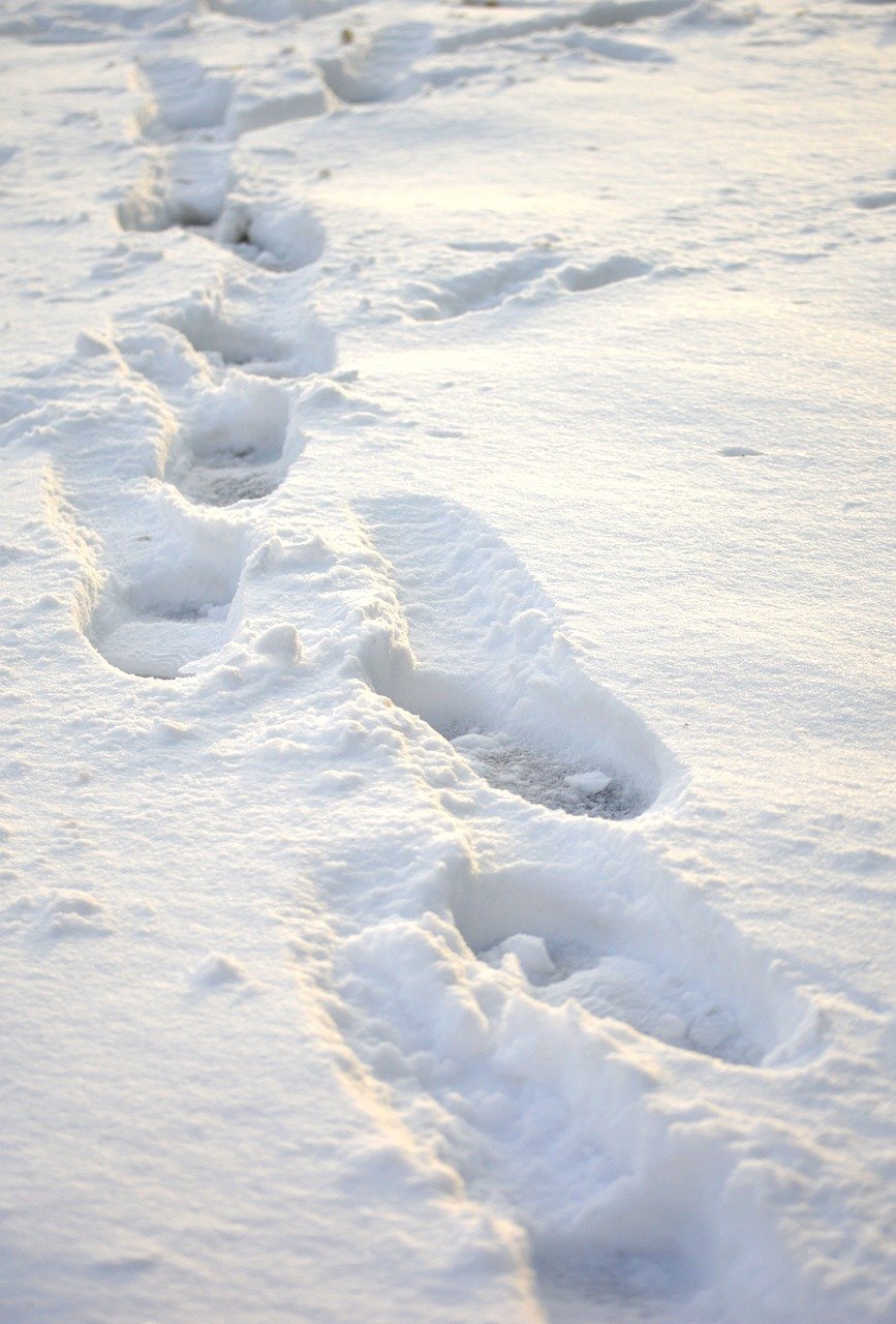 Fußspuren im Schnee