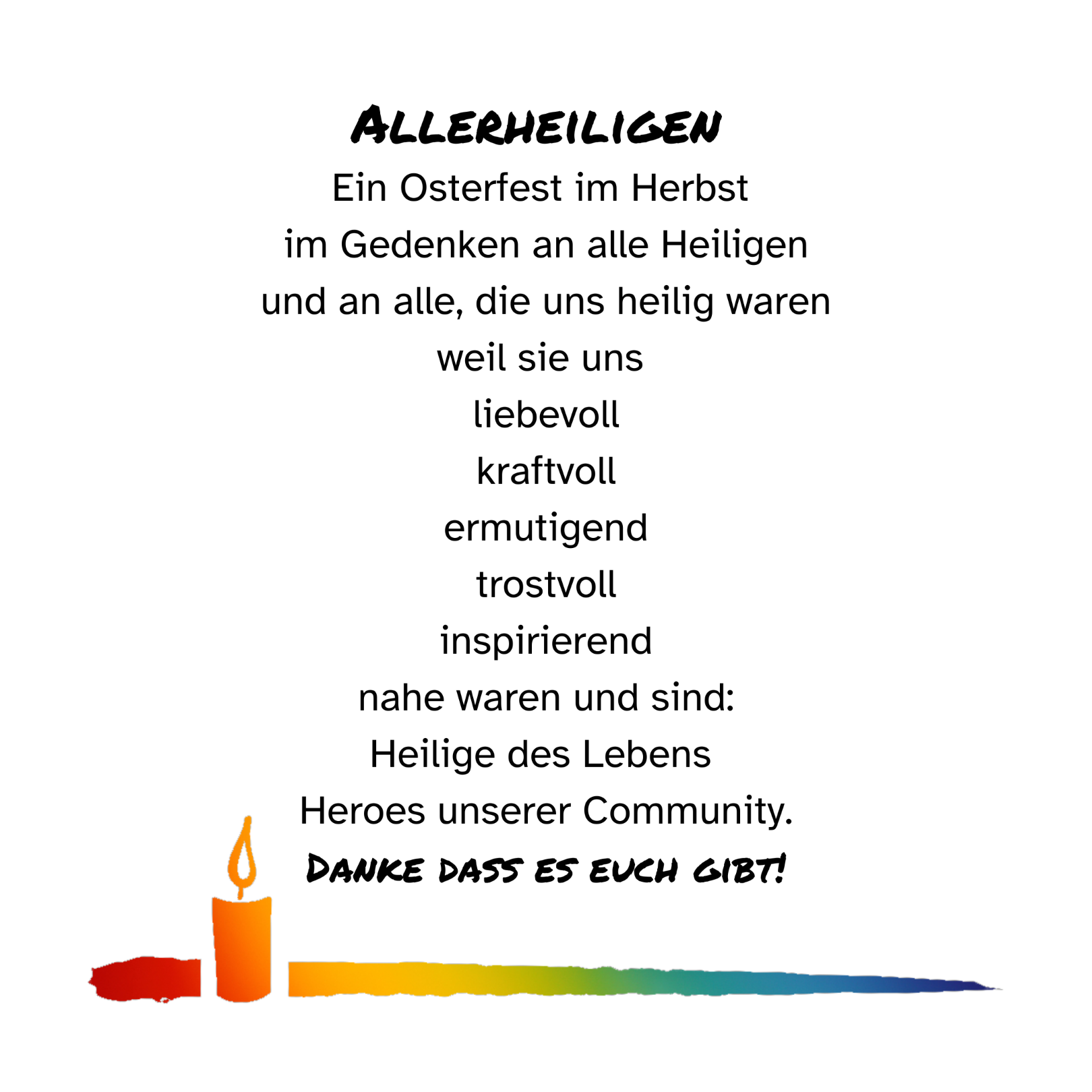 Texttafel zum Fest Allerheiligen (c) Queersensible Pastoral im Bistum Mainz