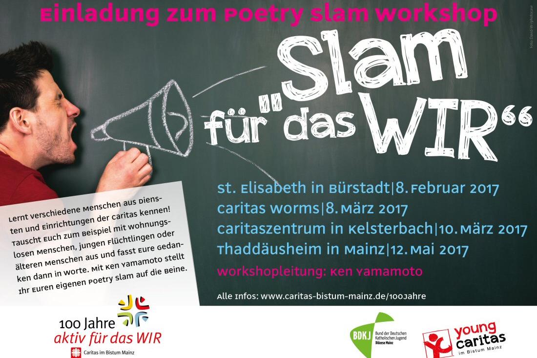 Einladung zum Poetry-Slam (c) Caritas für die Diözese Mainz