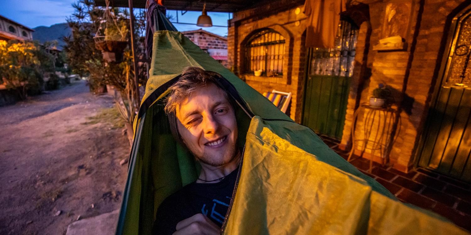 Akklimatisieren in der Hängematte.