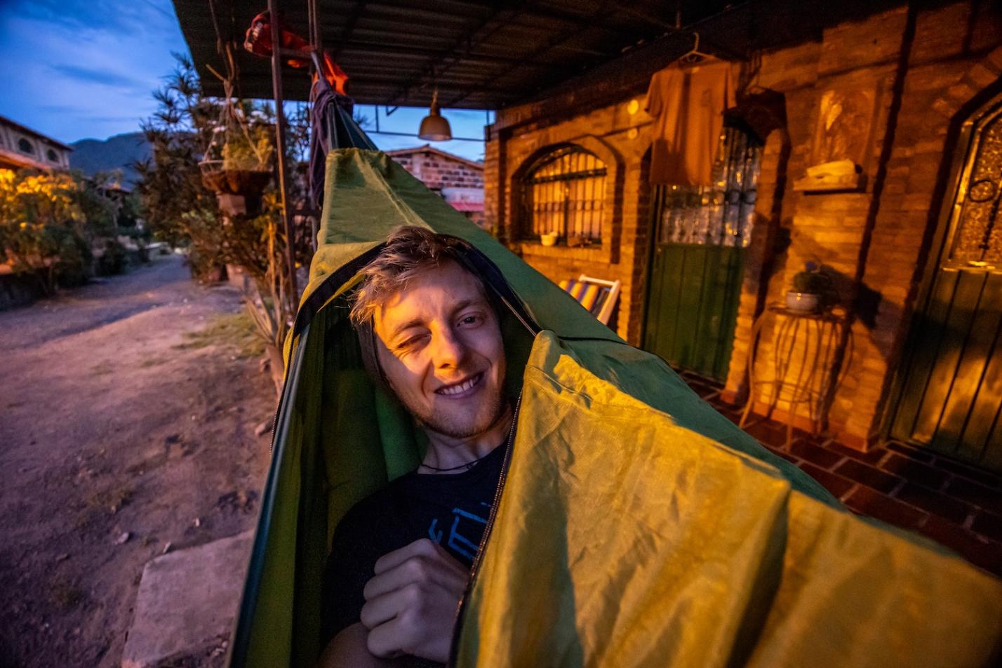 Akklimatisieren in der Hängematte.